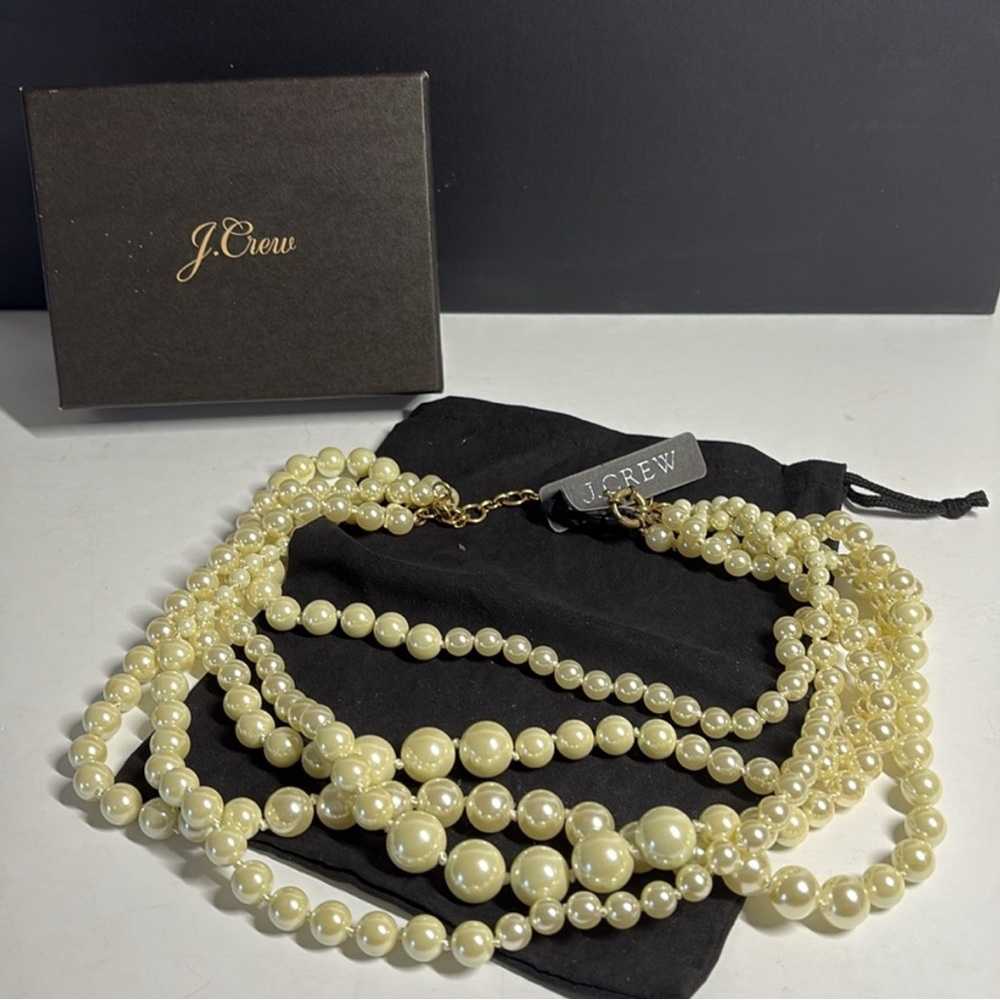 J. Crew Multi-Strand Cream Pearl Necklace